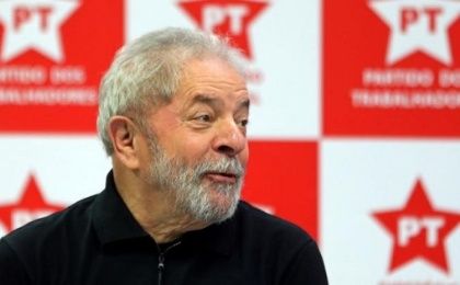 Former Brazilian President Lula da Silva at a Workers Party conference.
