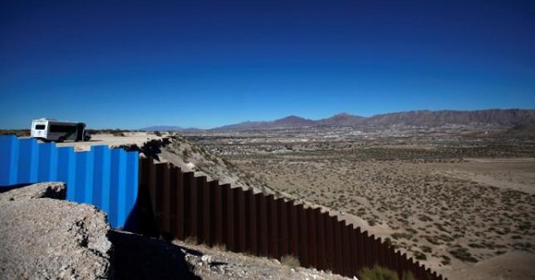 A general view shows a newly built section of the U.S.-Mexico border fence at Sunland Park, U.S. opposite the Mexican border city of Ciudad Juarez, Mexico Jan. 26, 2017.