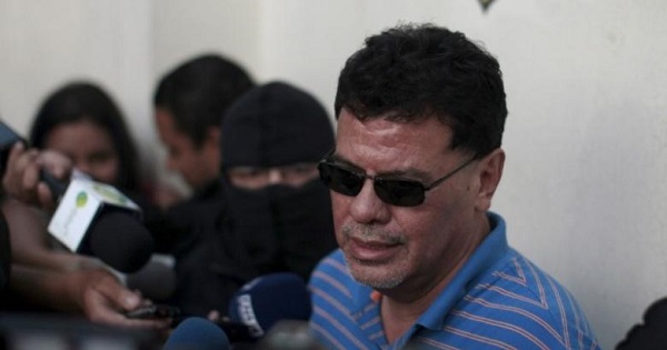 Former president of El Salvador's soccer federation Reynaldo Vasquez is presented to the media after his arrest in San Salvador, El Salvador, Dec. 16, 2015.