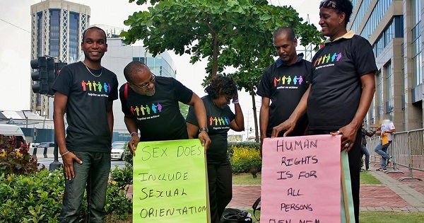 LGBTQI activists from CAISO during an International Day Against Homophobia and Transphobia event