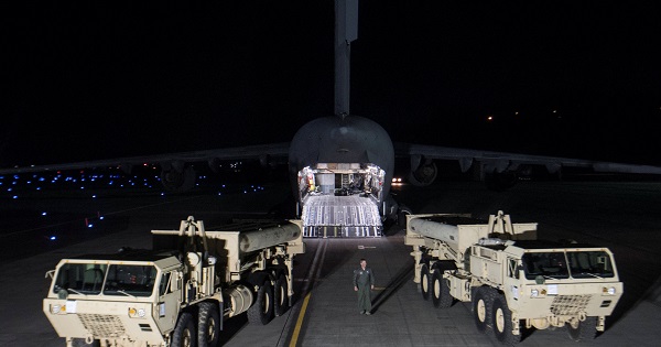 Terminal High Altitude Area Defense interceptors arrive at Osan Air Base in Pyeongtaek, South Korea.