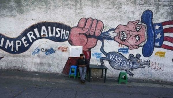 An anti-imperialist mural in Caracas, Venezuela