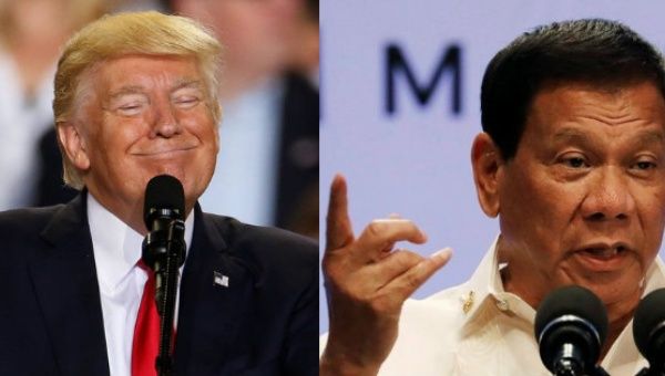 Trump (left) and Duterte (right).