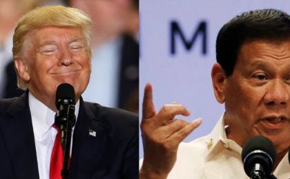 Trump (left) and Duterte (right).
