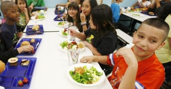 Students at Rose Hill Elementary School enjoy their lunch in Commerce City, Colorado May 1, 2012