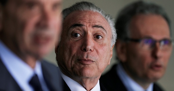 Brazil's President Michel Temer during an event at the Itamaraty Palace in Brasilia