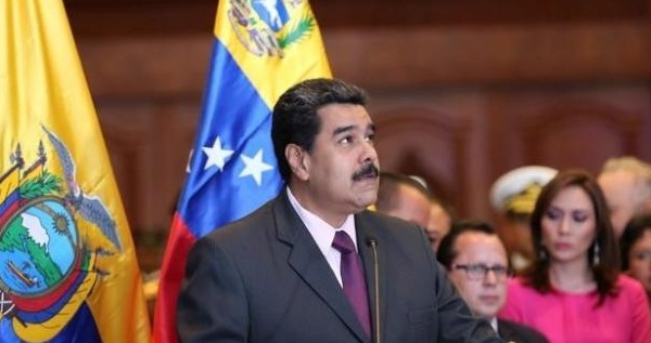 Venezuela's President Nicolas Maduro speaks during a visit at Ecuador's National Assembly in Quito, Ecuador.