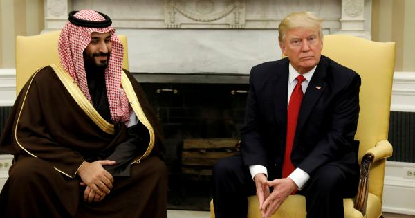 U.S. President Donald Trump meets with Saudi Deputy Crown Prince and Minister of Defense Mohammed bin Salman in the Oval Office of the White House in Washington, U.S., March 14, 2017.