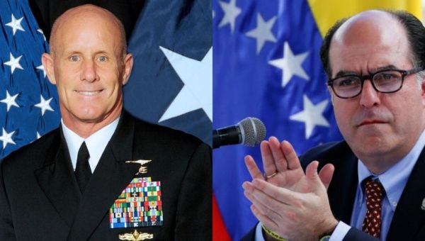 U.S. Army officer and White House national security advisor H.R. McMaster (left) met with Venezuelan National Assembly President Julio Borges (right).