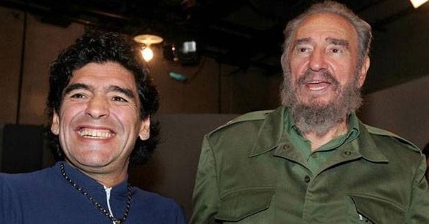 Diego Maradona with Fidel Castro