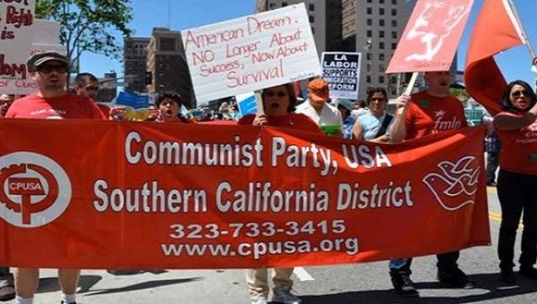 Communist Party USA march in California.