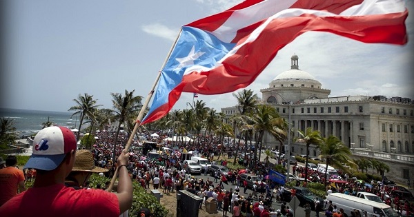 Students protest budget cuts at the University of Puerto Rico.