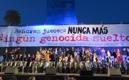Thousands of people gathered in the center of Buenos Aires on Wednesday.