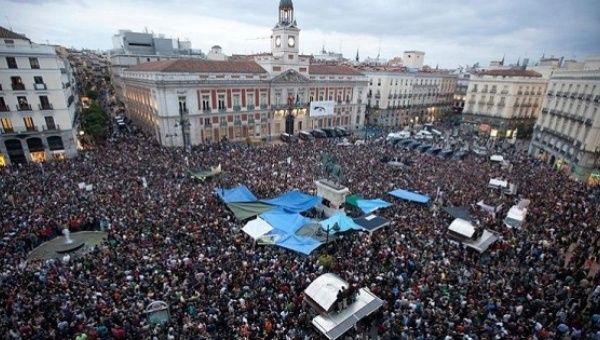 The Spanish anti-austerity movement bursts onto the international scene.