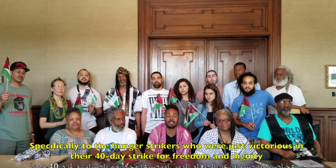 Black4Palestine activists send a message of congratulations.