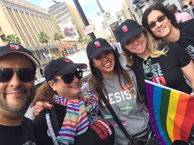 A resist crew during the Los Angeles Pride parade.