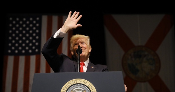 U.S. President Donald Trump arrives to deliver a speech on U.S.-Cuba relations at the Manuel Artime Theater in Miami, Florida, U.S., on June 16, 2017.
