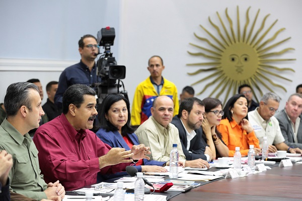 Venezuela's President Nicolas Maduro speaks during a meeting with ministers at Miraflores Palace in Caracas, Venezuela, June 21, 2017