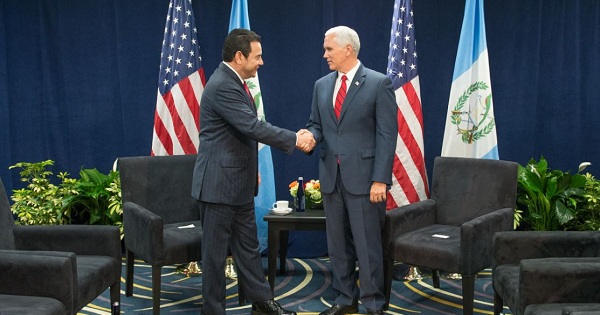 U.S. Vice President Mike Pence met with Guatemalan President Jimmy Morales in Miami, Florida