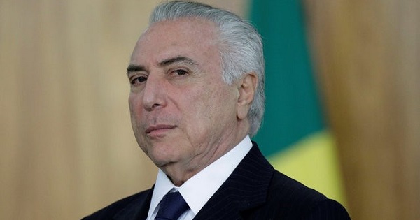 Brazilian President Michel Temer attends a ceremony for several new top diplomats at Planalto Palace in Brasilia, Brazil.