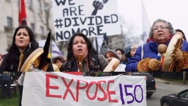 Indigenous protesters march toward Canada's parliament building in Ottawa, Jan. 11, 2013. 