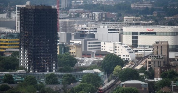 The burnt out remains of the Grenfell apartment tower are seen in North Kensington, London, UK, June 29, 2017.