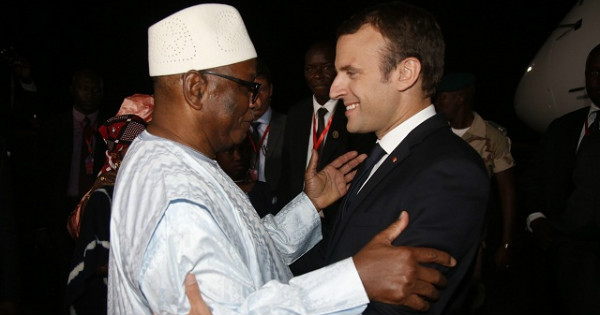 French President Emmanuel Macron meet with Mali President Ibrahim Boubacar Keita
