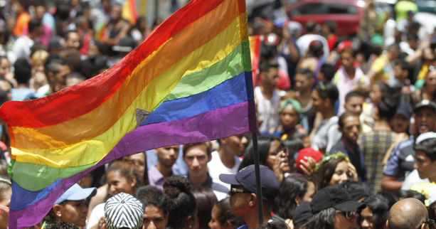 Participants in the LGBTI march in Caracas.