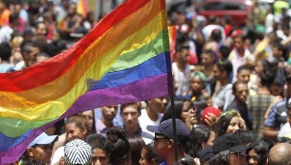 Participants in the LGBTI march in Caracas.