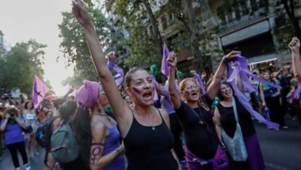 Argentine women were part of large protests last month to demand equal rights and denounce discrimination.