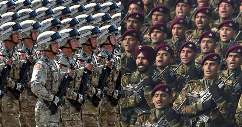 Chinese and Indian troops