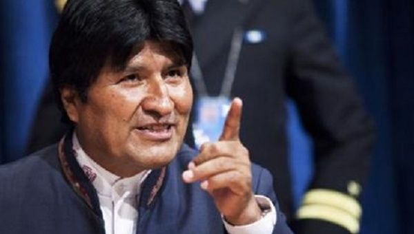 Bolivia's President Evo Morales at UN headquarters in New York, February 20, 2013. 