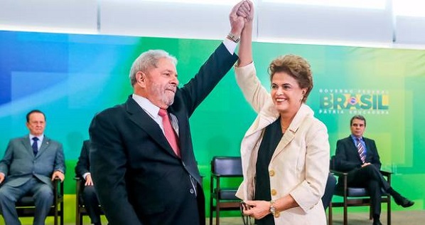 Former presidents Luiz Inacio Lula da Silva and Dilma Rousseff.