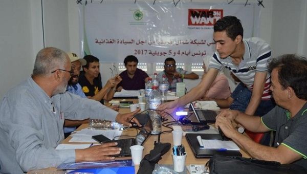 Activists meet to set up the North African Network for Food Sovereignty in Tunis, Tunisia.