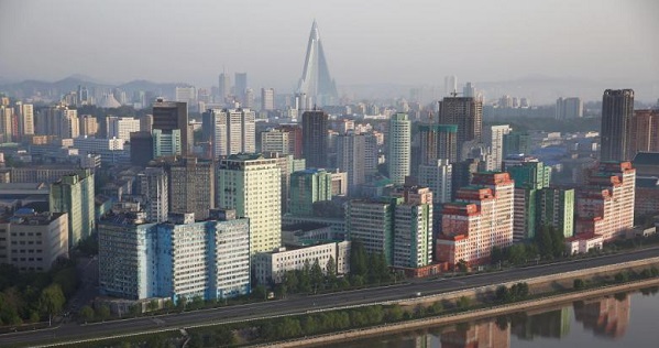 The Pyongyang skyline.