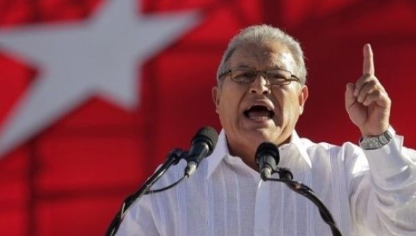 Salvadoran President of the FMLN party Salvador Sanchez Ceren
