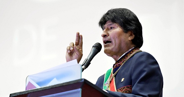 Bolivia's President Evo Morales speaks during a ceremony in La Paz, Bolivia, on July 15, 2017.