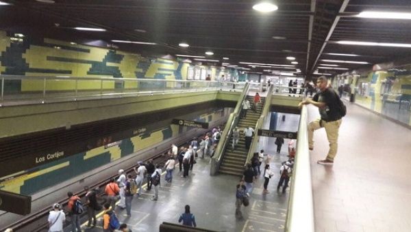 Venezuelan workers travel on Caracas' metro system on Wednesday, July 26, 2017.