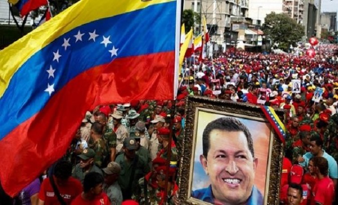 Venezuelans in support of their Bolivarian Revolution.