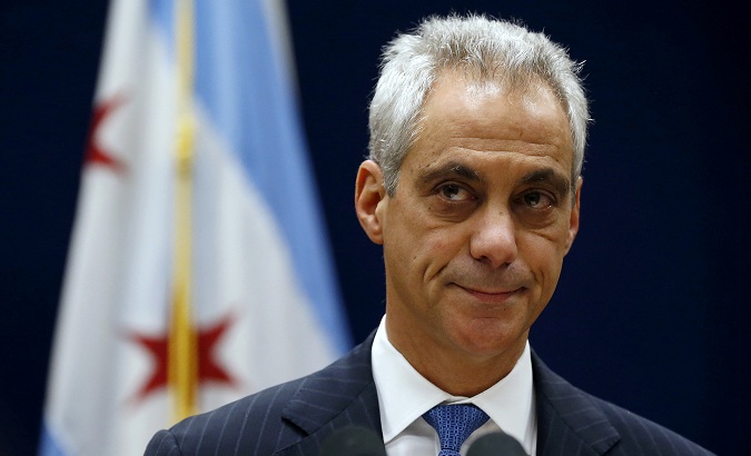 Chicago Mayor Rahm Emanuel listens to remarks at a news conference in Chicago, Illinois, U.S., Dec. 7, 2015.