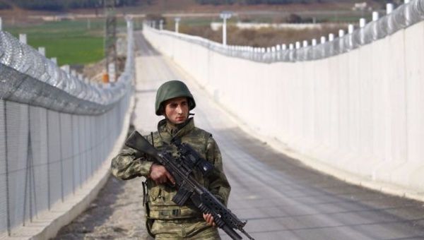 The wall at the Syrian border is 700km long – almost covering the full 828km. FILE