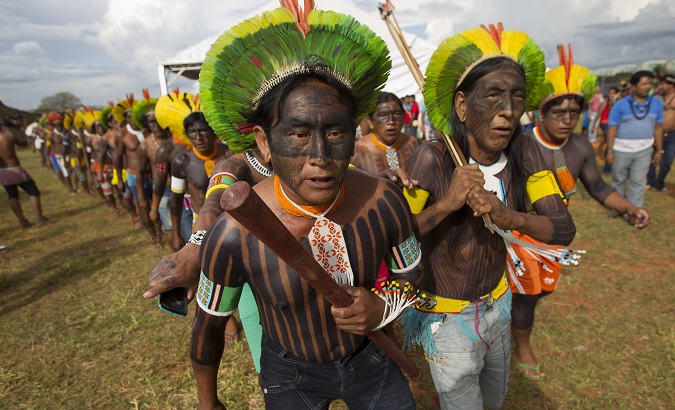 Indigenous people take part in the 