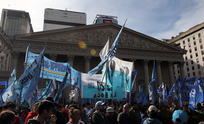 Thousands joined the protests against Maci's labor reforms in Argentina.