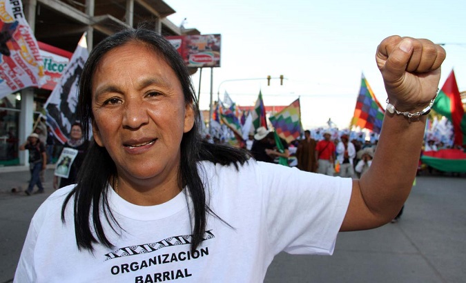 Milagro Sala during a protest before she was arrested in Jujuy, Argentina.