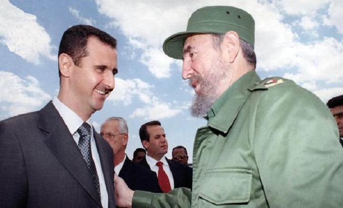Bashar al Assad with Fidel Castro.