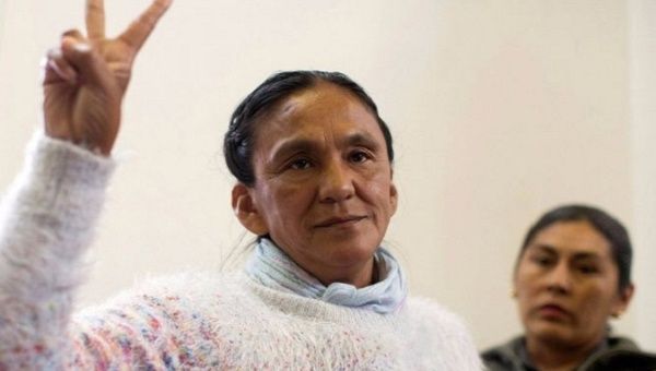 Milagro Sala during  one of her court appearances.