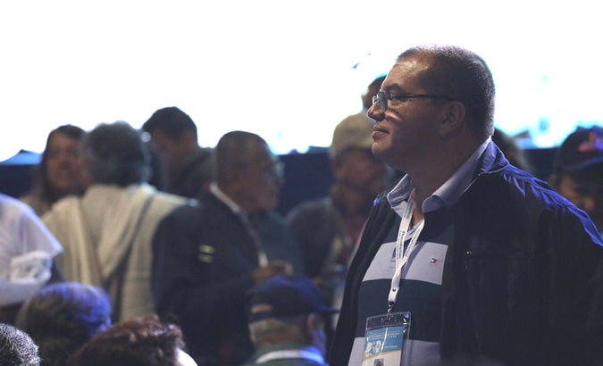 Byron Yepes during the FARC Congress in Bogota, Colombia.