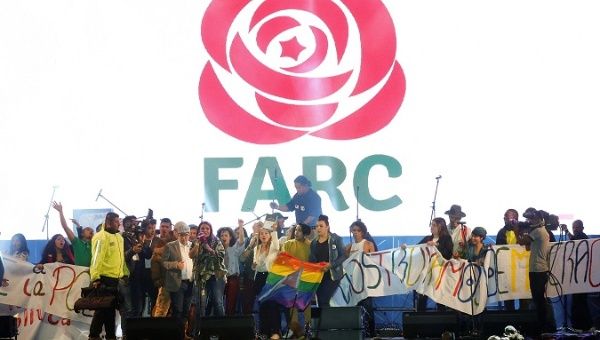 FARC leader Rodrigo Londono at the Plaza de Bolivar in Bogota, Colombia September 1, 2017