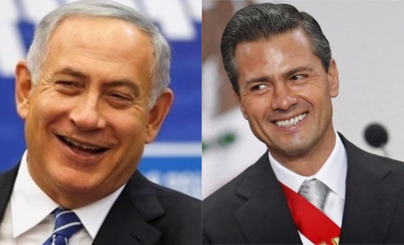 Israeli Prime Minister Benjamin Netanyahu (L) and Mexican President Enrique Pena Nieto.
