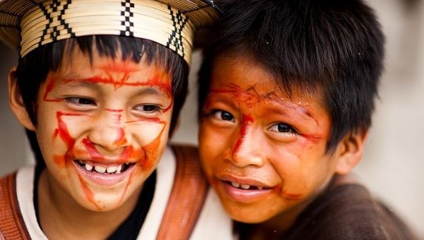 Indigenous children from the Ashaninka Aldeia Apiwtxa in Brazil, one of the award recipents.